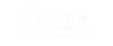 logo officiel de l'entreprise GRAVITÉ ZÉRO version couleur blanche